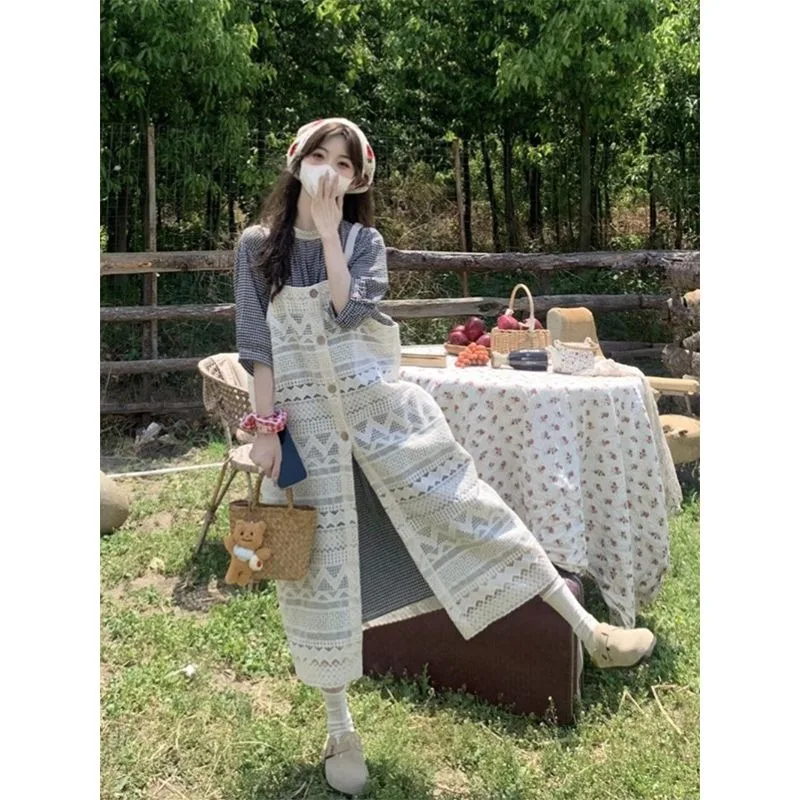Shpmishal Japanese Girl Retro Lace Camisole Dress+loose and Slimming Plaid Short Sleeved Dress for Women Two-piece Summer Set
Shpmishal Japanese Girl Retro Lace Camisole Dress+loose and Slimming Plaid Short Sleeved Dress for Women Two-piece Summer Set