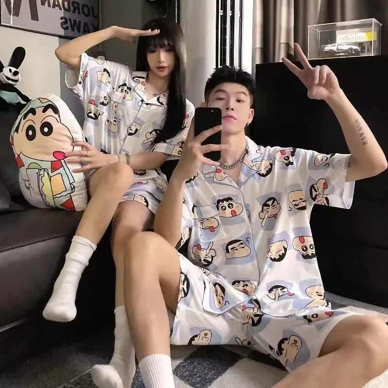 Couple Pajamas Plus Size Men'S And Women'S Summer Crayon Shin Chan Same Style Japanese Cute Cartoon Home Clothes Comfortable
Couple Pajamas Plus Size Men'S And Women'S Summer Crayon Shin Chan Same Style Japanese Cute Cartoon Home Clothes Comfortable