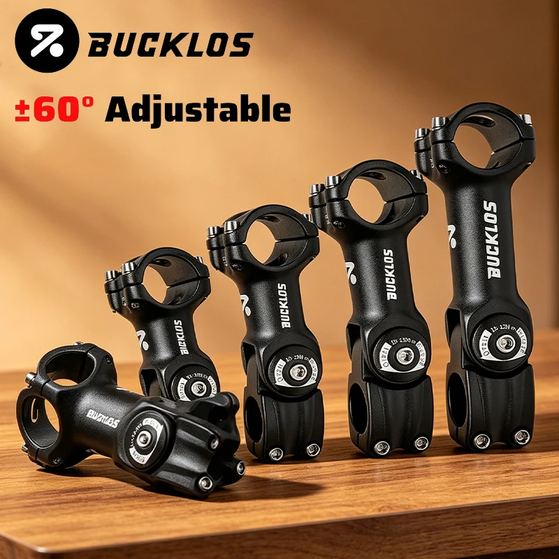 BUCKLOS Bicycle Handlebar Stem 60° Adjustable Riser Bar Stem 31.8/25.4mm MTB Mountain Bike Handlebar Stem 100/110/120/130/140mm
BUCKLOS Bicycle Handlebar Stem 60° Adjustable Riser Bar Stem 31.8/25.4mm MTB Mountain Bike Handlebar Stem 100/110/120/130/140mm
