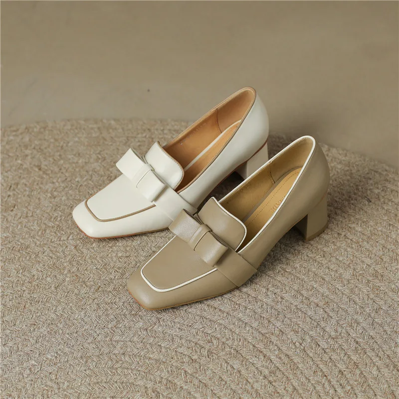 2022 New Spring Genuine Leather Women Shoes Leisure Sheepskin Shallow Pumps Shoes Women Square Toe Thick Heel Zapatos De Mujer
2022 New Spring Genuine Leather Women Shoes Leisure Sheepskin Shallow Pumps Shoes Women Square Toe Thick Heel Zapatos De Mujer