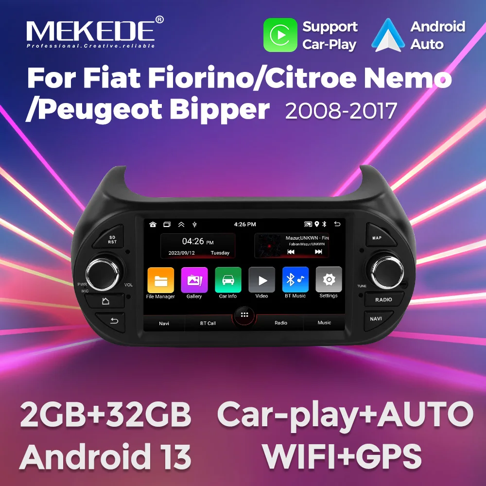 MEKEDE Android 13 Car Radio Multimedia Video Player For Fiat Fiorino/Citroe Nemo/Peugeot Bipper 2008-2017 Wireless Carplay Auto
MEKEDE Android 13 Car Radio Multimedia Video Player For Fiat Fiorino/Citroe Nemo/Peugeot Bipper 2008-2017 Wireless Carplay Auto