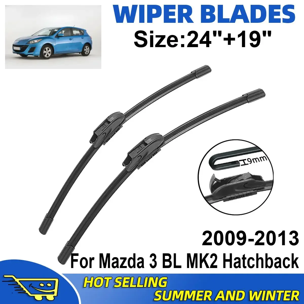 2PCS Wiper Blades Set Kit For Mazda 3 BL MK2 Hatchback 2009-2013 Front Windshield Brushes Windscreen Window Accessories
2PCS Wiper Blades Set Kit For Mazda 3 BL MK2 Hatchback 2009-2013 Front Windshield Brushes Windscreen Window Accessories