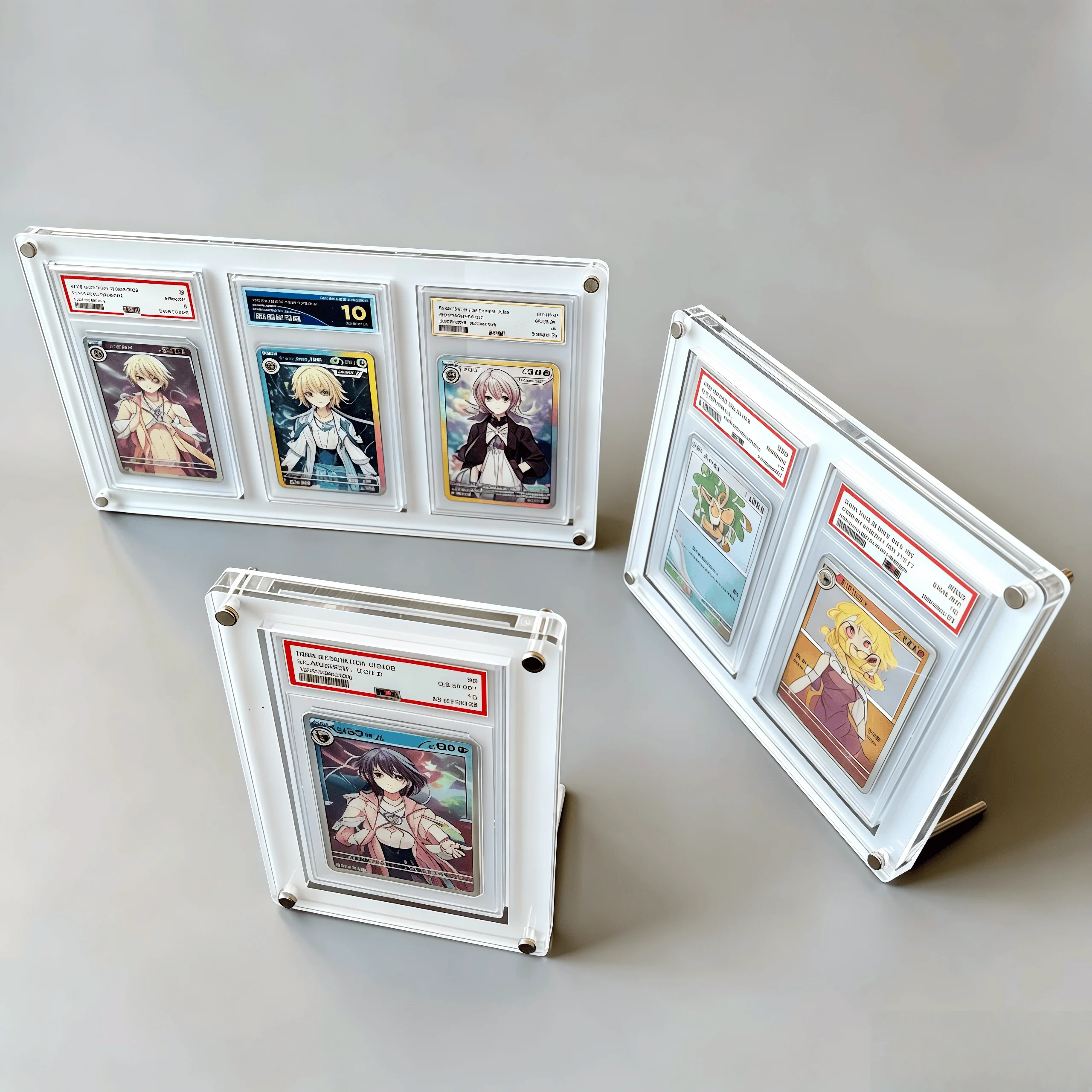 White Graded Card Stand Black Acrylic Display Holder for PTCG Rating Card Trading Cards Crystal Clear Edges
White Graded Card Stand Black Acrylic Display Holder for PTCG Rating Card Trading Cards Crystal Clear Edges