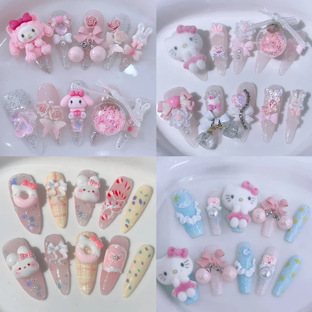 Sanrio False Nail Hello Kitty My Melody Pink Pearl Bow Cute Rabbit Kt Donut Checkered Stripe Design Manicure Birthday Gift
Sanrio False Nail Hello Kitty My Melody Pink Pearl Bow Cute Rabbit Kt Donut Checkered Stripe Design Manicure Birthday Gift