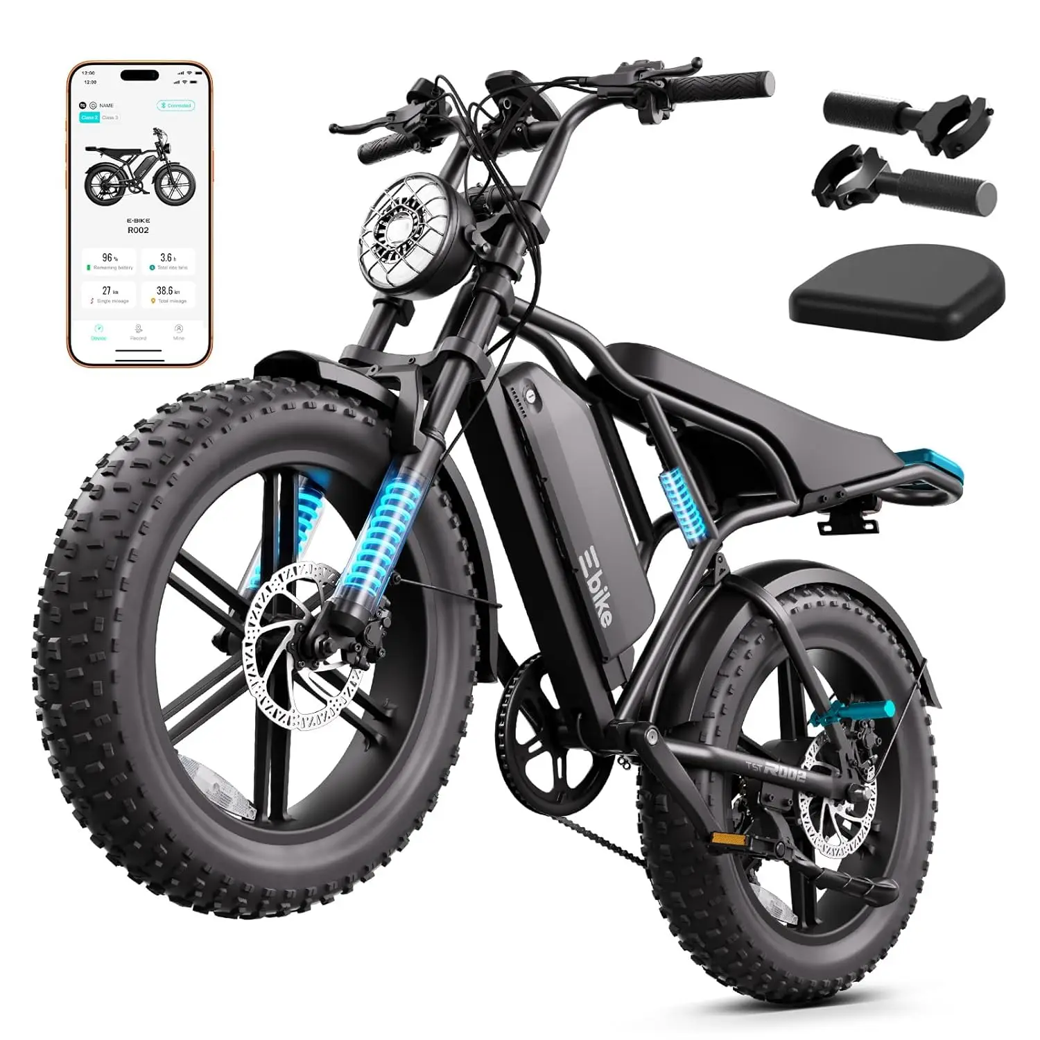 1500W 20" x 4.0" Fat Tire Electric Bike 48V 15Ah Battery Dual Suspension Disc Brakes LCD APP Commuting Off-Road, Customized
1500W 20" x 4.0" Fat Tire Electric Bike 48V 15Ah Battery Dual Suspension Disc Brakes LCD APP Commuting Off-Road, Customized