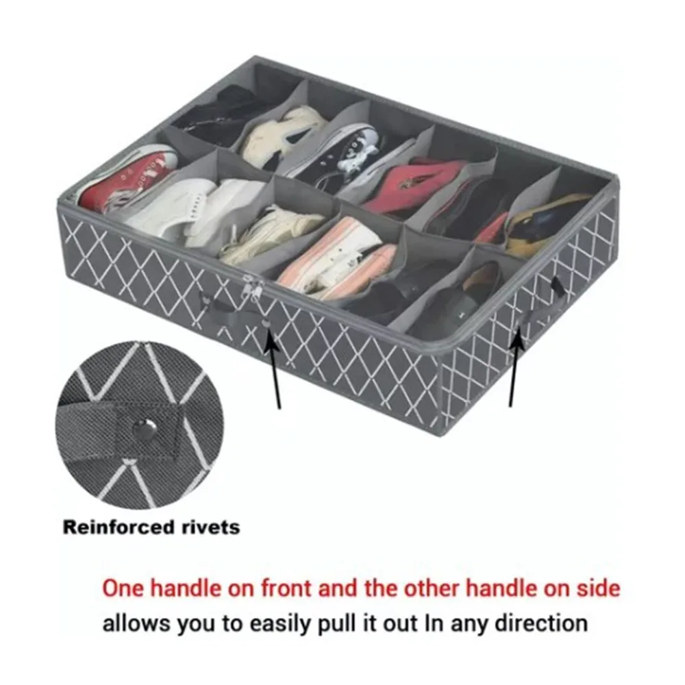 Adjustable Underbed Storage Containers Multi-Grid Design Non-Woven Fabric Foldable Underbed Bags Foldable Black
Adjustable Underbed Storage Containers Multi-Grid Design Non-Woven Fabric Foldable Underbed Bags Foldable Black