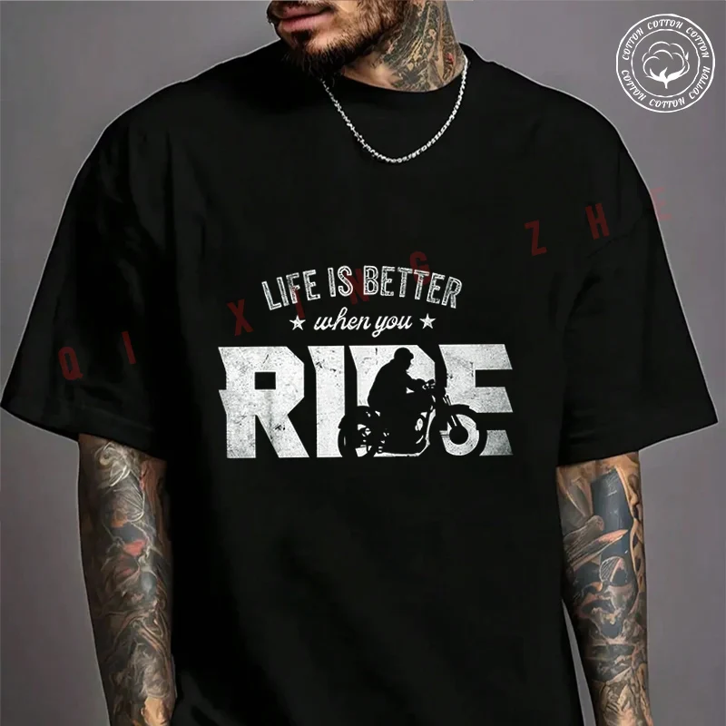 Life Is Better When You Ride Vintage Motorcycle T-Shirt Men's Cotton Summer Casual Short Sleeve Round Neck Tees
Life Is Better When You Ride Vintage Motorcycle T-Shirt Men's Cotton Summer Casual Short Sleeve Round Neck Tees