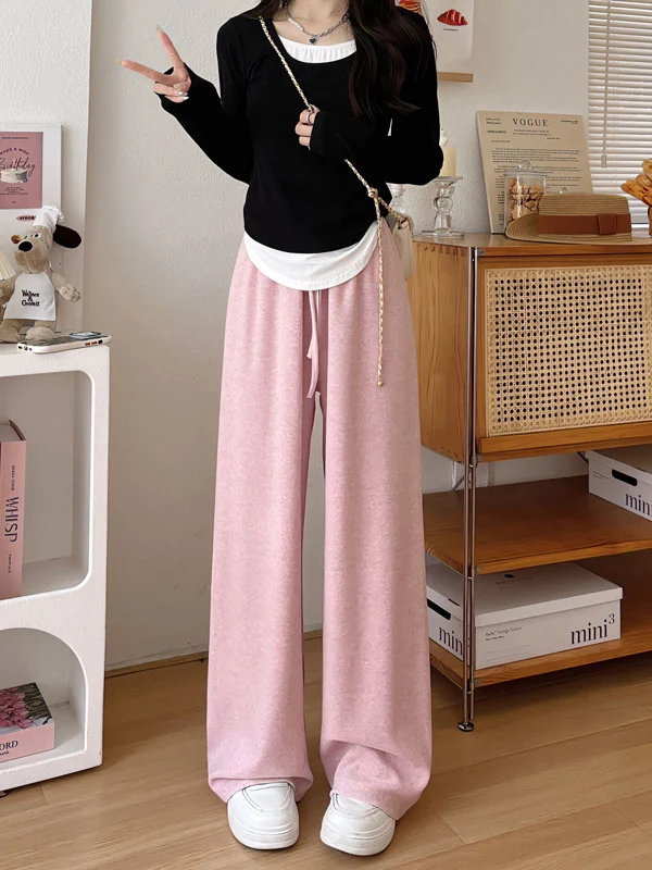 Super Soft Pink Trousers for Women 2023 Autumn Elastic High Waist Pants Lace Up Wide Leg Straight Trousers Casual New in Pants
Super Soft Pink Trousers for Women 2023 Autumn Elastic High Waist Pants Lace Up Wide Leg Straight Trousers Casual New in Pants