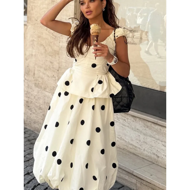Shpmishal Retro Polka Dot Vest & Skirt Set Women Vintage High Waist Flared Midi Skirt Matching Outfit European American Style
Shpmishal Retro Polka Dot Vest & Skirt Set Women Vintage High Waist Flared Midi Skirt Matching Outfit European American Style