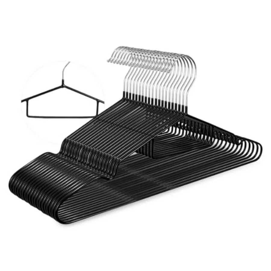 Clothes Hangers, Metal Hangers with Tie Bar, 15.75 in Shirt Hanger with Shoulder Notches for Dress and Camisole, Non-Slip Heavy
Clothes Hangers, Metal Hangers with Tie Bar, 15.75 in Shirt Hanger with Shoulder Notches for Dress and Camisole, Non-Slip Heavy