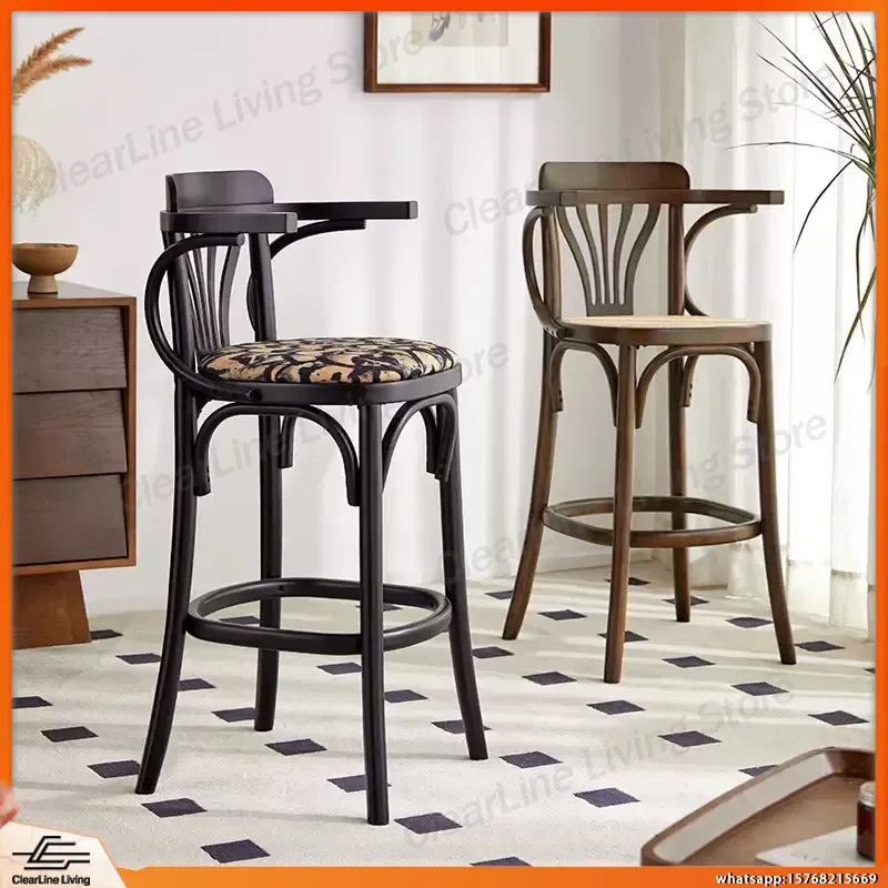 Solid Wood Bar Stool with Backrest for Home Bar KTV Restaurant Industrial Style High Stool American Retro Counter Chair
Solid Wood Bar Stool with Backrest for Home Bar KTV Restaurant Industrial Style High Stool American Retro Counter Chair