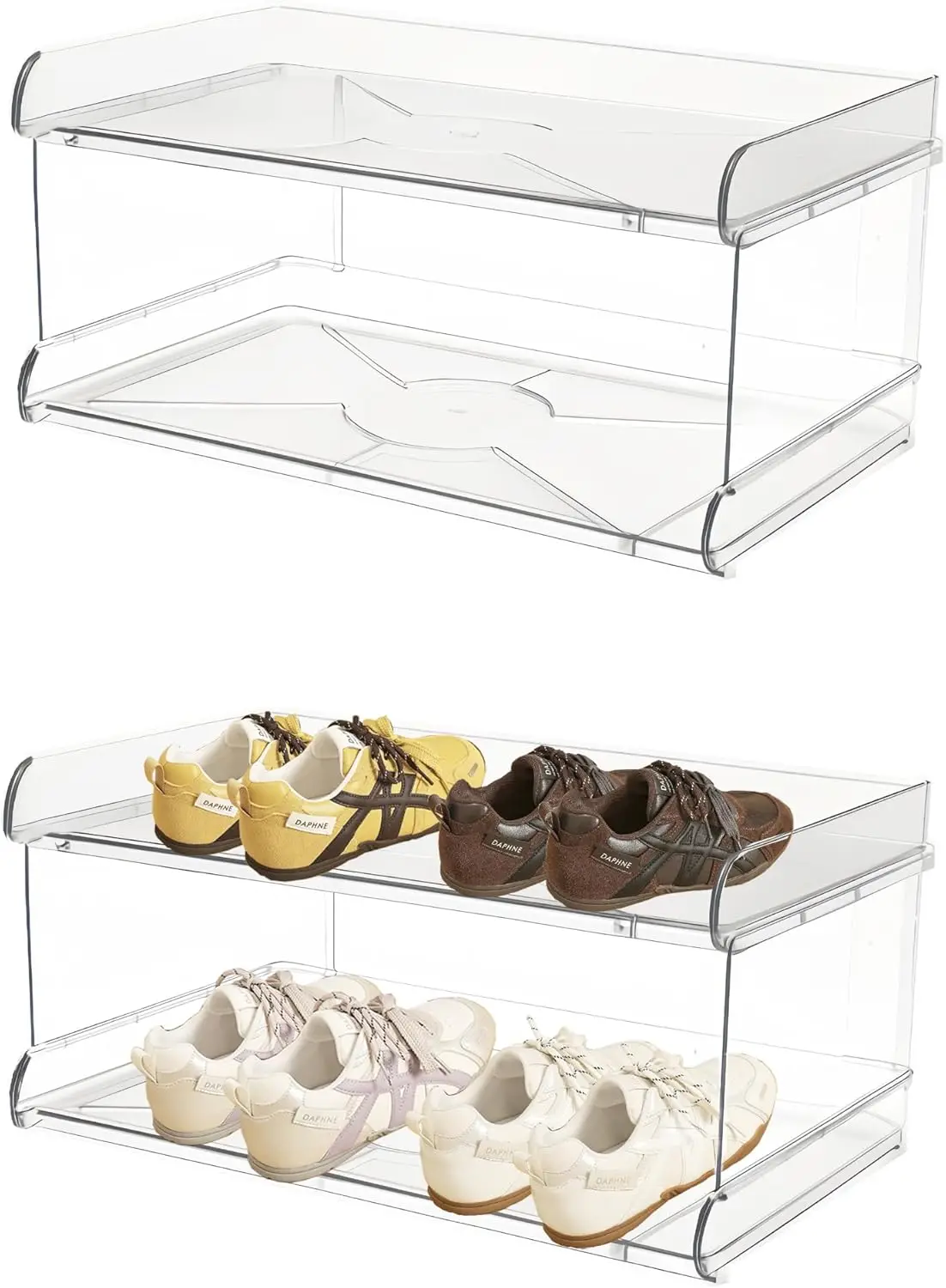2-Tier Clear Acrylic Shoe Rack for Kids, Entryway & Small Spaces
2-Tier Clear Acrylic Shoe Rack for Kids, Entryway & Small Spaces
