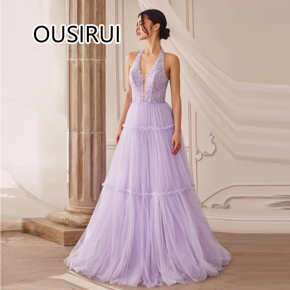 Stunning Halter Tulle Special Occasions Prom Gown A-line Backless Court Prom Bridesmaid Dress for Girls with Lace Customized
Stunning Halter Tulle Special Occasions Prom Gown A-line Backless Court Prom Bridesmaid Dress for Girls with Lace Customized