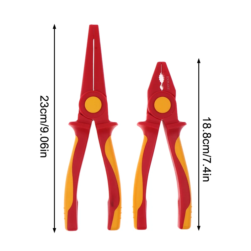 Solid Insulated Plastic Pliers 1000V High Voltage Resistant Non-slip Handle Insulated Wire Pliers Needle-nose Pliers
Solid Insulated Plastic Pliers 1000V High Voltage Resistant Non-slip Handle Insulated Wire Pliers Needle-nose Pliers