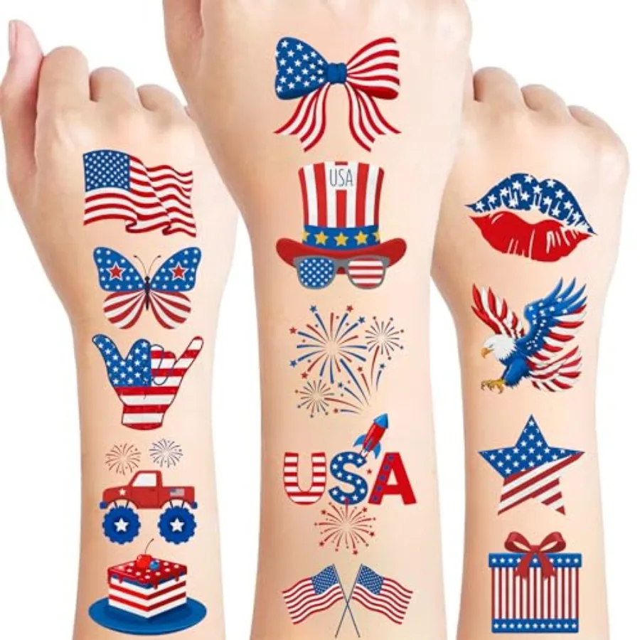 85Pcs Fourth Of July Patriotic Temporary Tattoos - Memorial Day Decorations Party Favors 4th of July Decorations Supplies 4th o
85Pcs Fourth Of July Patriotic Temporary Tattoos - Memorial Day Decorations Party Favors 4th of July Decorations Supplies 4th o