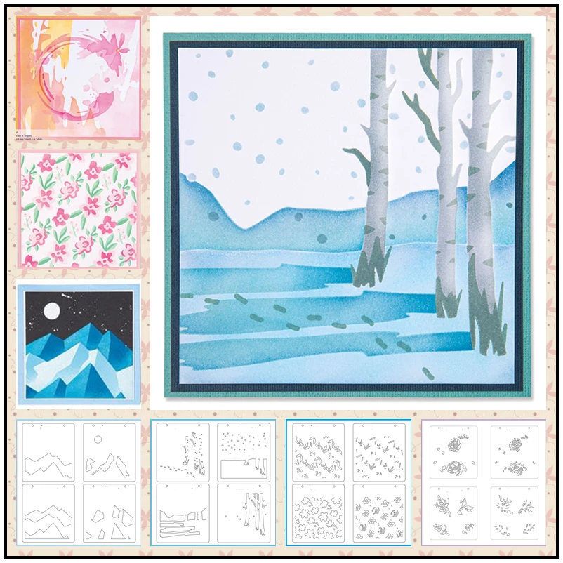 New 2023 Stencils Flower Snow Mountain Painting Forest Frame Card Craft No Clear Stamp Cutting Dies Scrapbooking
New 2023 Stencils Flower Snow Mountain Painting Forest Frame Card Craft No Clear Stamp Cutting Dies Scrapbooking