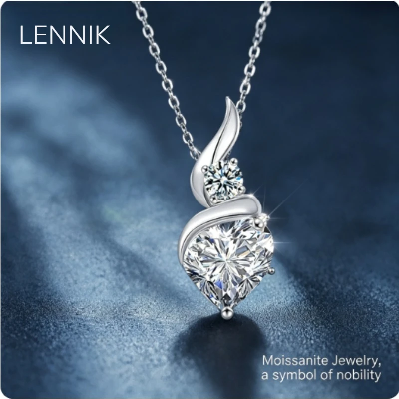LENNIK Jewelry S925 Sterling Silver Heart Necklace Light Luxury Versatile New Moissanite Pendant Collarbone Chain
LENNIK Jewelry S925 Sterling Silver Heart Necklace Light Luxury Versatile New Moissanite Pendant Collarbone Chain