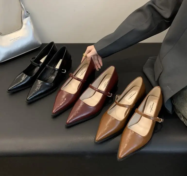 Retro Style Thick Heel Women Mary Jane Shoes Fashion Shallow Pointed Toe Ladies Comfort Office Pumps Footwear
Retro Style Thick Heel Women Mary Jane Shoes Fashion Shallow Pointed Toe Ladies Comfort Office Pumps Footwear