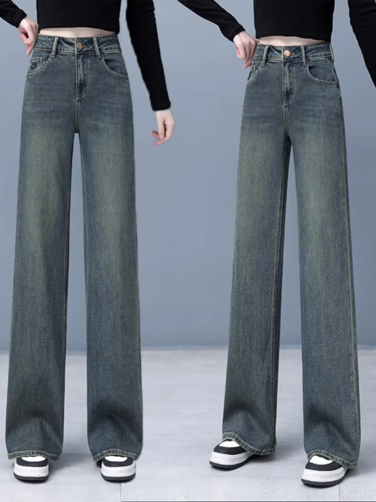 Retro High Waist Wide Leg Jeans Women's Casual Straight Cut Loose Fit Versatile Autumn New Sle Denim Pants Cotton Stretch
Retro High Waist Wide Leg Jeans Women's Casual Straight Cut Loose Fit Versatile Autumn New Sle Denim Pants Cotton Stretch