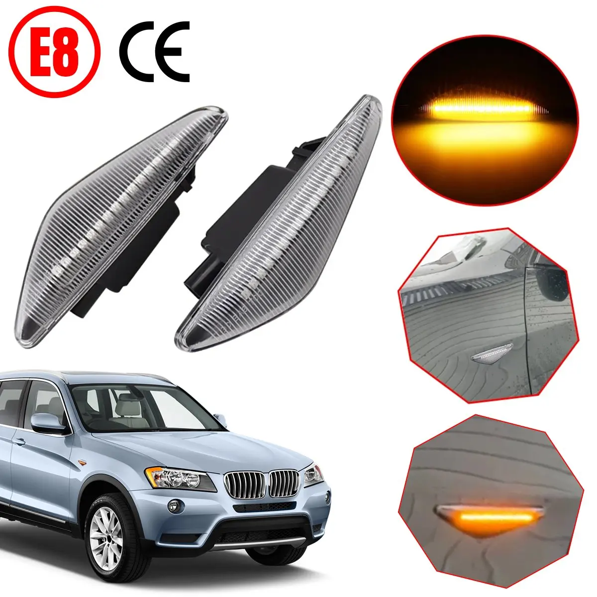 1 Pair LED Side Indicator Fender Lights Turn Signal Side Marker Lamp 63137171008 63137171007 for BMW X3 F25 X5 E70 X6 E71 E72
1 Pair LED Side Indicator Fender Lights Turn Signal Side Marker Lamp 63137171008 63137171007 for BMW X3 F25 X5 E70 X6 E71 E72