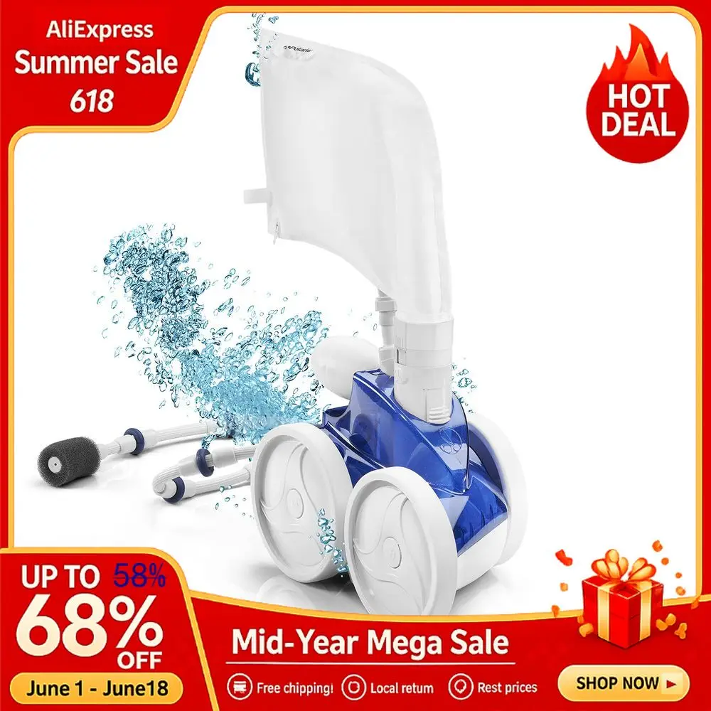 380 Pressure Inground Pool Cleaner, Triple Jet Powered, 31ft of Hose with a Single Chamber Debris Bag Custom
380 Pressure Inground Pool Cleaner, Triple Jet Powered, 31ft of Hose with a Single Chamber Debris Bag Custom