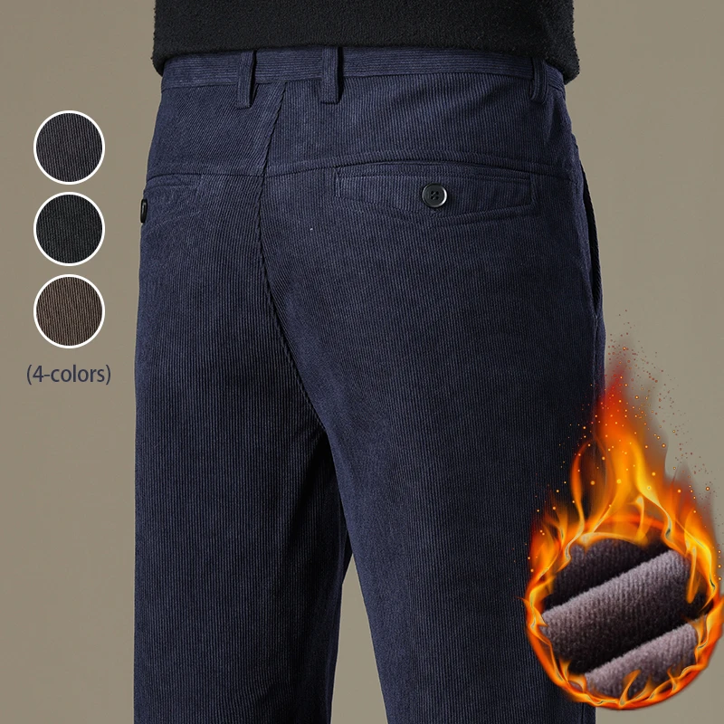 Зимние мужские деловые флисовые толстые повседневные брюки, прямые бархатные вельветовые теплые морозостойкие брюки с эластичной резинкой на талии
Зимние мужские деловые флисовые толстые повседневные брюки, прямые бархатные вельветовые теплые морозостойкие брюки с эластичной резинкой на талии