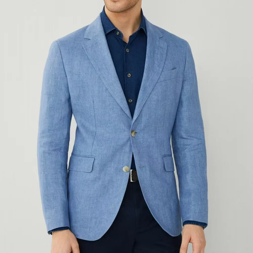 Men‘s Linen Suit Jacket Solid Color Slim Fit Notch Lapel Flap Pocket Two Buttons Lightweight Breathable Blazer Summer Wedding
Men‘s Linen Suit Jacket Solid Color Slim Fit Notch Lapel Flap Pocket Two Buttons Lightweight Breathable Blazer Summer Wedding 