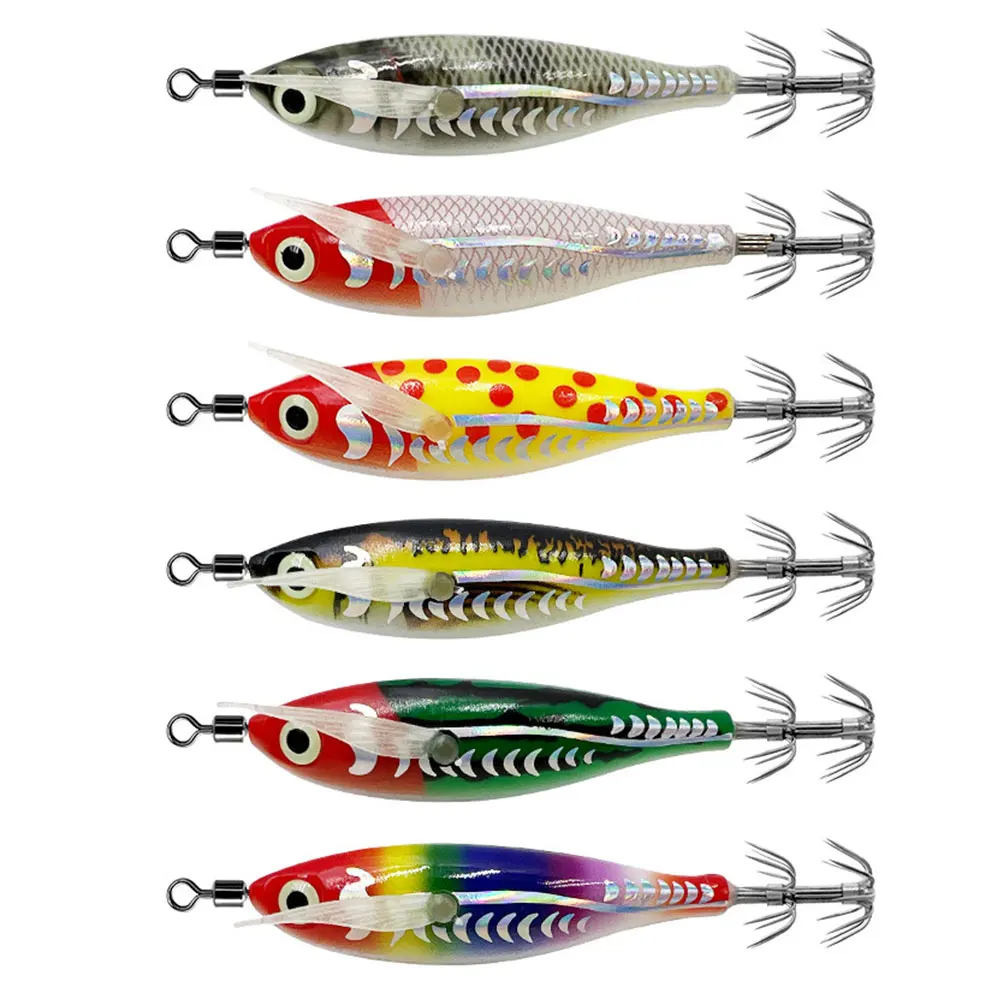 Glowing Horizontal Squid Trolling Lure Wood Shrimp Cuttlefish Hard Bait Luminous Squid Jig Hook Fishing Lure for Fishing
Glowing Horizontal Squid Trolling Lure Wood Shrimp Cuttlefish Hard Bait Luminous Squid Jig Hook Fishing Lure for Fishing
