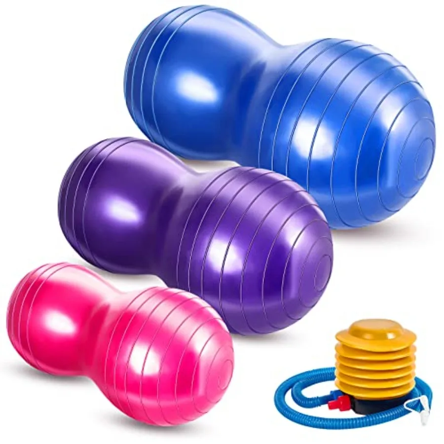 Peanut Ball for Therapy - 3-Piece Anti-Burst Set Yoga Balance Exercise Ball for Pregnancy and Home Gym Includes 1 Pump and 3 Si
Peanut Ball for Therapy - 3-Piece Anti-Burst Set Yoga Balance Exercise Ball for Pregnancy and Home Gym Includes 1 Pump and 3 Si