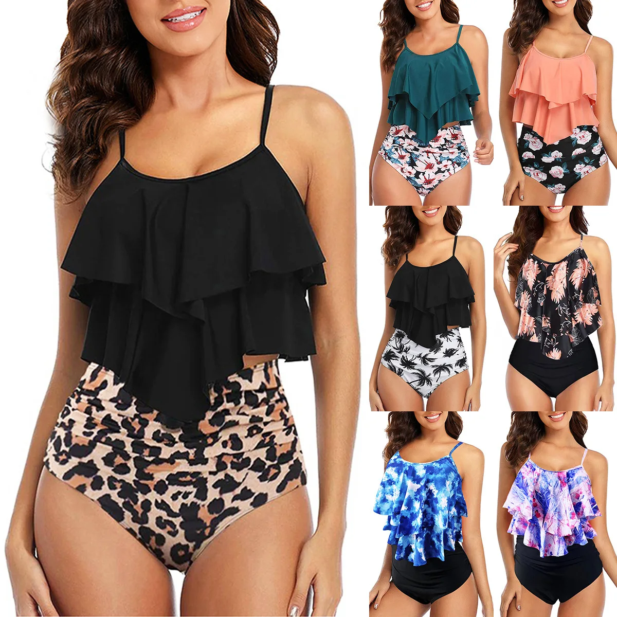 2025 women's high waisted bikini swimsuit sexy two-piece swimsuit ruffle edge conservative split bikini
2025 women's high waisted bikini swimsuit sexy two-piece swimsuit ruffle edge conservative split bikini