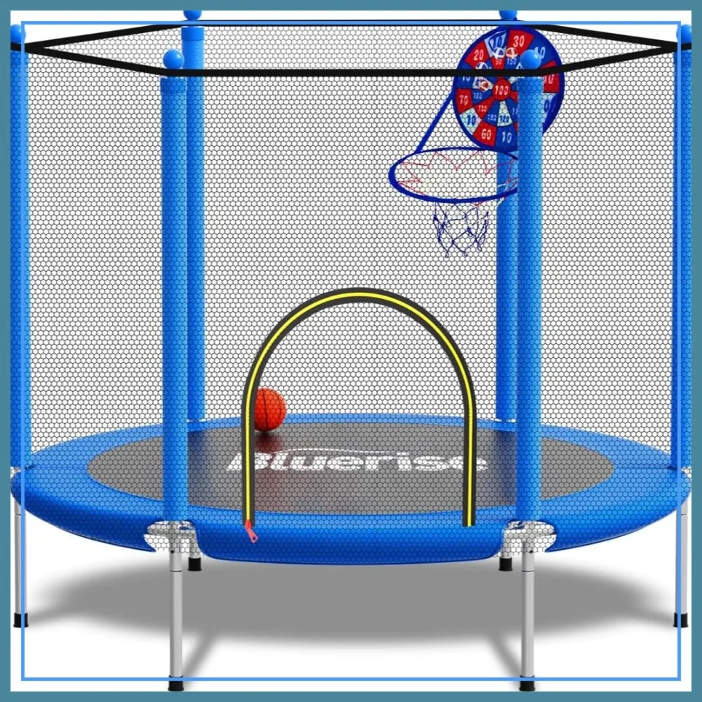 55IN 6FT Toddler Trampoline with Basketball Hoop, Indoor Outdoor Play, Enclosure Net, Easy Assembly
55IN 6FT Toddler Trampoline with Basketball Hoop, Indoor Outdoor Play, Enclosure Net, Easy Assembly