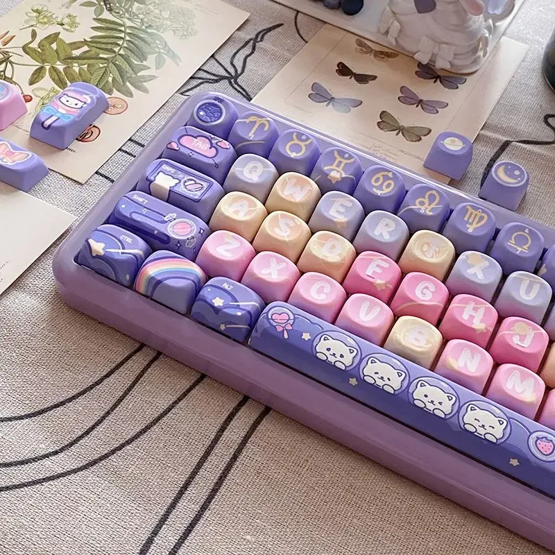 Cat Candy Planet Keycap Pbt Material SOA Height Full Five-Sided Sublimation Process Round And Cute Diy Purple Rainbow Keycaps
Cat Candy Planet Keycap Pbt Material SOA Height Full Five-Sided Sublimation Process Round And Cute Diy Purple Rainbow Keycaps