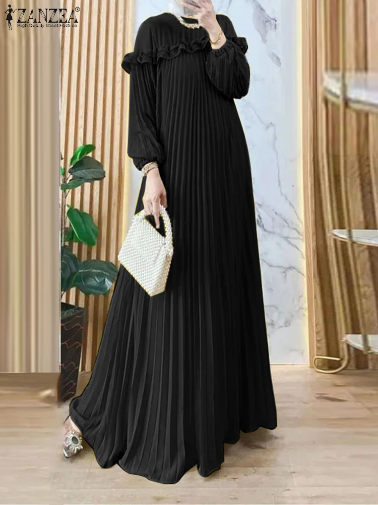Spring Fashion Elegant Party Dresses 2025 ZANZEA Muslim Abaya IsIamic Hijab Long Dress Women Long Sleeve Pleated Robe Vestidos
Spring Fashion Elegant Party Dresses 2025 ZANZEA Muslim Abaya IsIamic Hijab Long Dress Women Long Sleeve Pleated Robe Vestidos
