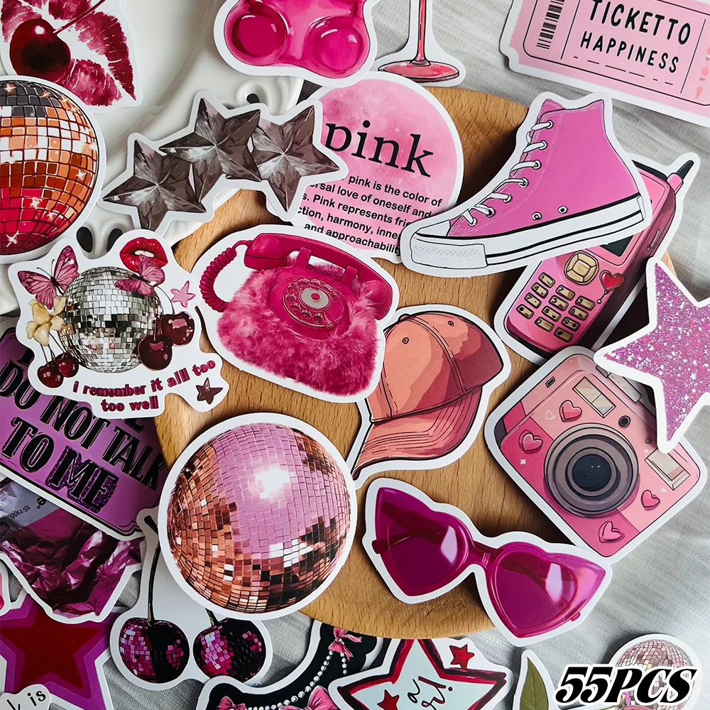 55pcs Pink Y2K Girl Stickers Waterproof PVC Gift Cartoon Decorations Scrapbook Notebook Bag Water Bottle Phone Case DIY Stickers
55pcs Pink Y2K Girl Stickers Waterproof PVC Gift Cartoon Decorations Scrapbook Notebook Bag Water Bottle Phone Case DIY Stickers