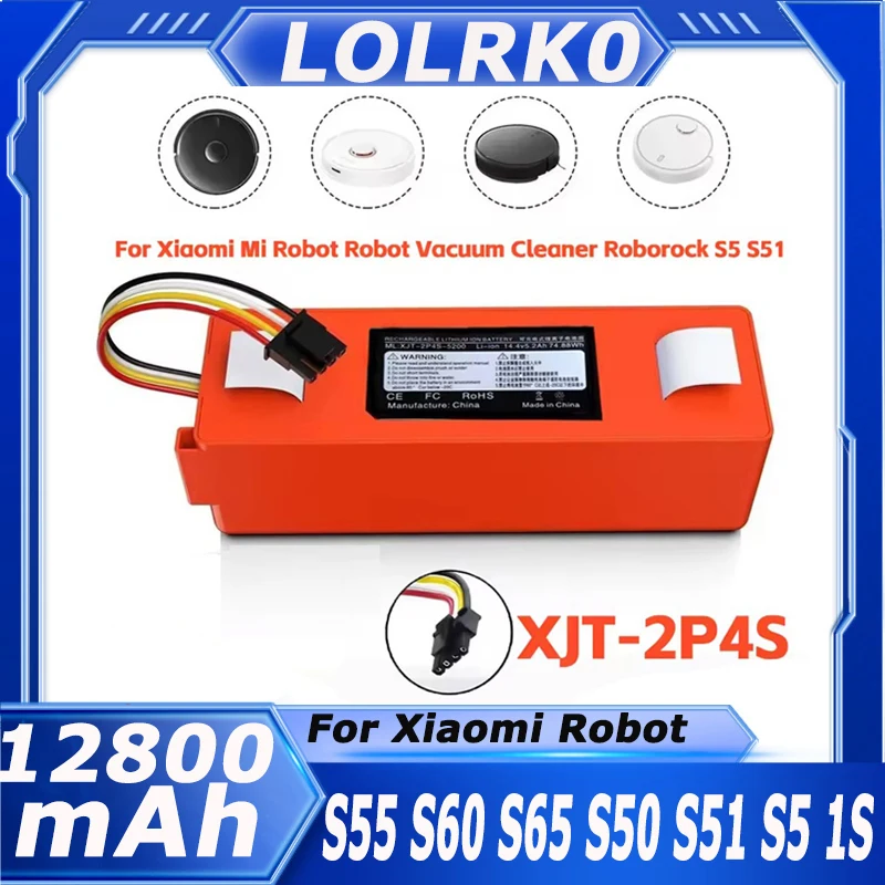 14.4V 12800mAh Robotic Vacuum Cleaner Replacement Battery for Xiaomi Roborock S55/S60/S65/S50/S51/S5 MAX/S6 Parts BRR-2P4S-5200S
14.4V 12800mAh Robotic Vacuum Cleaner Replacement Battery for Xiaomi Roborock S55/S60/S65/S50/S51/S5 MAX/S6 Parts BRR-2P4S-5200S