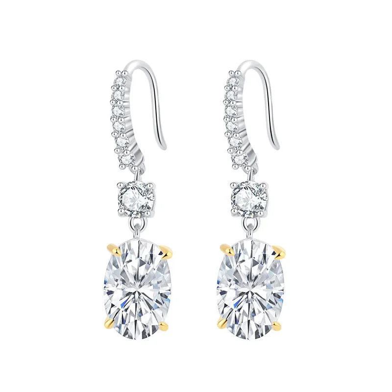 New S925 Full body Silver European and American High Carbon Diamond Denier 8 * 12 Women's Earrings Wedding
New S925 Full body Silver European and American High Carbon Diamond Denier 8 * 12 Women's Earrings Wedding