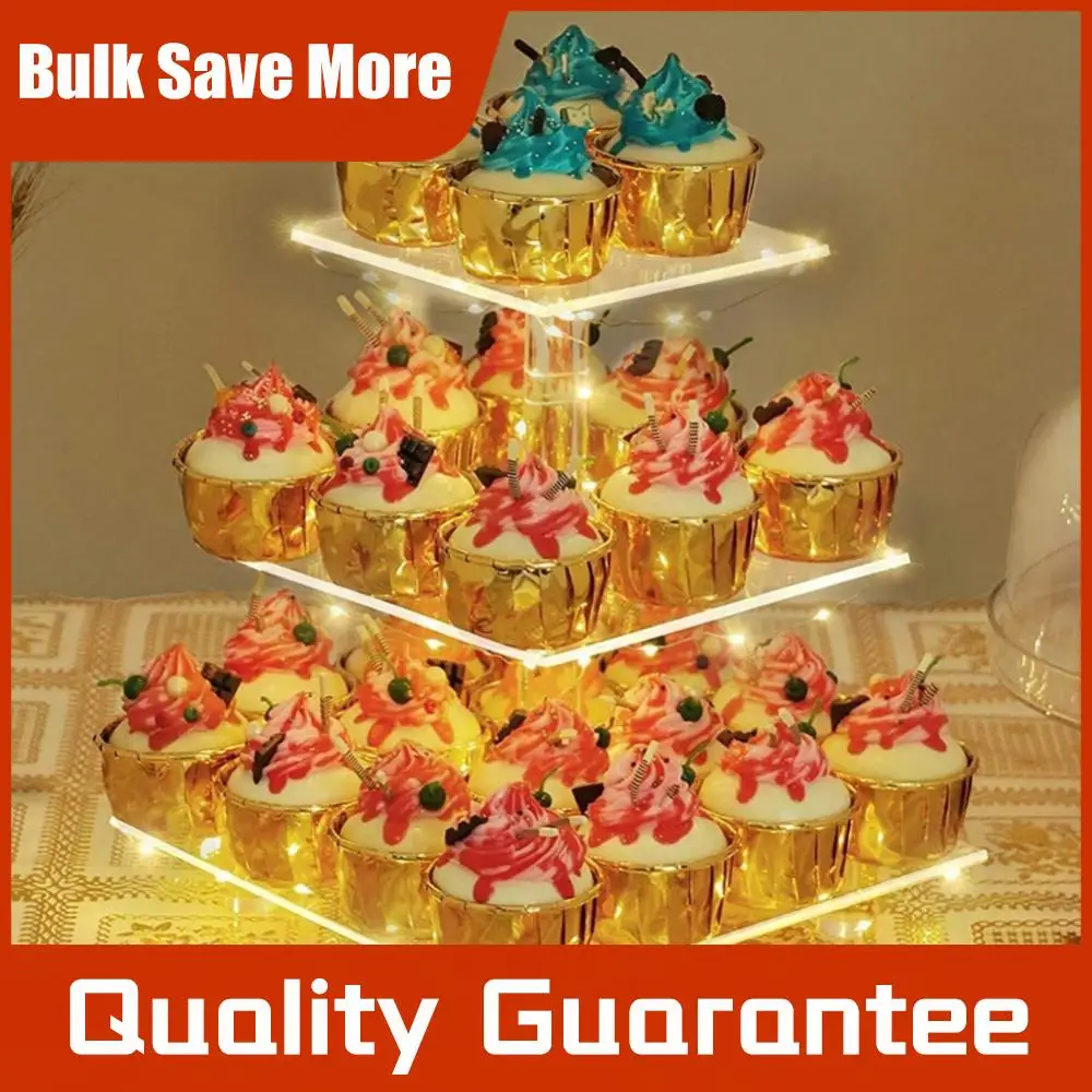 3/4 Tier Acrylic Cupcake Display Stand Multifunctional Cupcake Tower Stand Square Display Stand for Birthday Wedding Party
3/4 Tier Acrylic Cupcake Display Stand Multifunctional Cupcake Tower Stand Square Display Stand for Birthday Wedding Party
