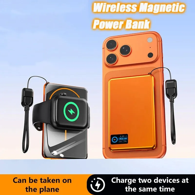 Магнитный Powerbank 15W с беспроводной зарядкой и быстрой зарядкой PD 20W для MagSafe, внешний аккумулятор для iPhone 17, 16, 15 Pro, Apple Watch
Магнитный Powerbank 15W с беспроводной зарядкой и быстрой зарядкой PD 20W для MagSafe, внешний аккумулятор для iPhone 17, 16, 15 Pro, Apple Watch