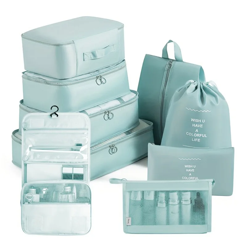 9Pcs Travel Organizer Storage Bags Suitcase Packing Cubes Portable Fold Wardrobe Luggage Clothes Shoe Pouch with Makeup bag
9Pcs Travel Organizer Storage Bags Suitcase Packing Cubes Portable Fold Wardrobe Luggage Clothes Shoe Pouch with Makeup bag