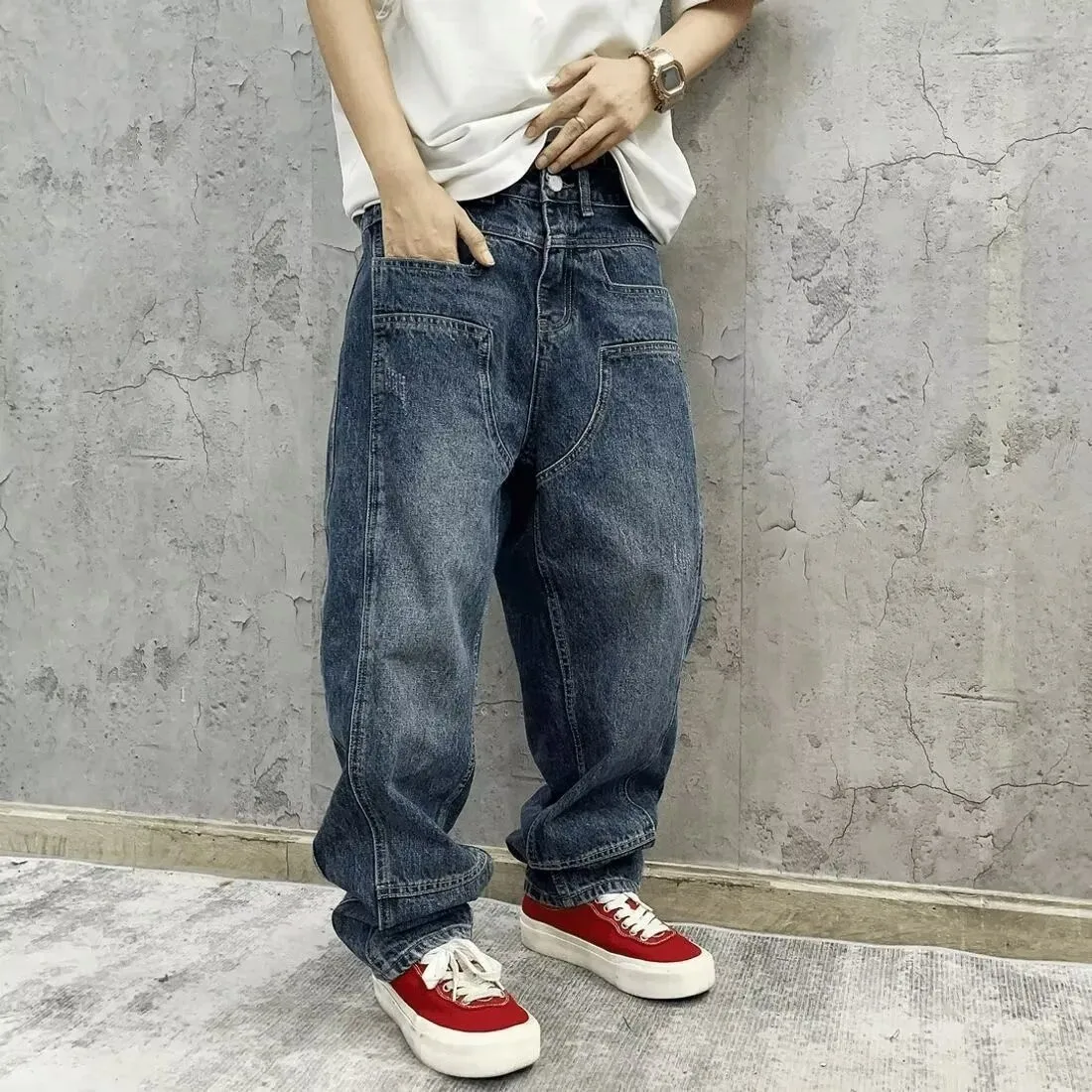 Fall Winter plus Size Men's Jeans Slim Fit Workwear Pants American Waed Splice Design Sensation Micro Cone Denim Jeans
Fall Winter plus Size Men's Jeans Slim Fit Workwear Pants American Waed Splice Design Sensation Micro Cone Denim Jeans