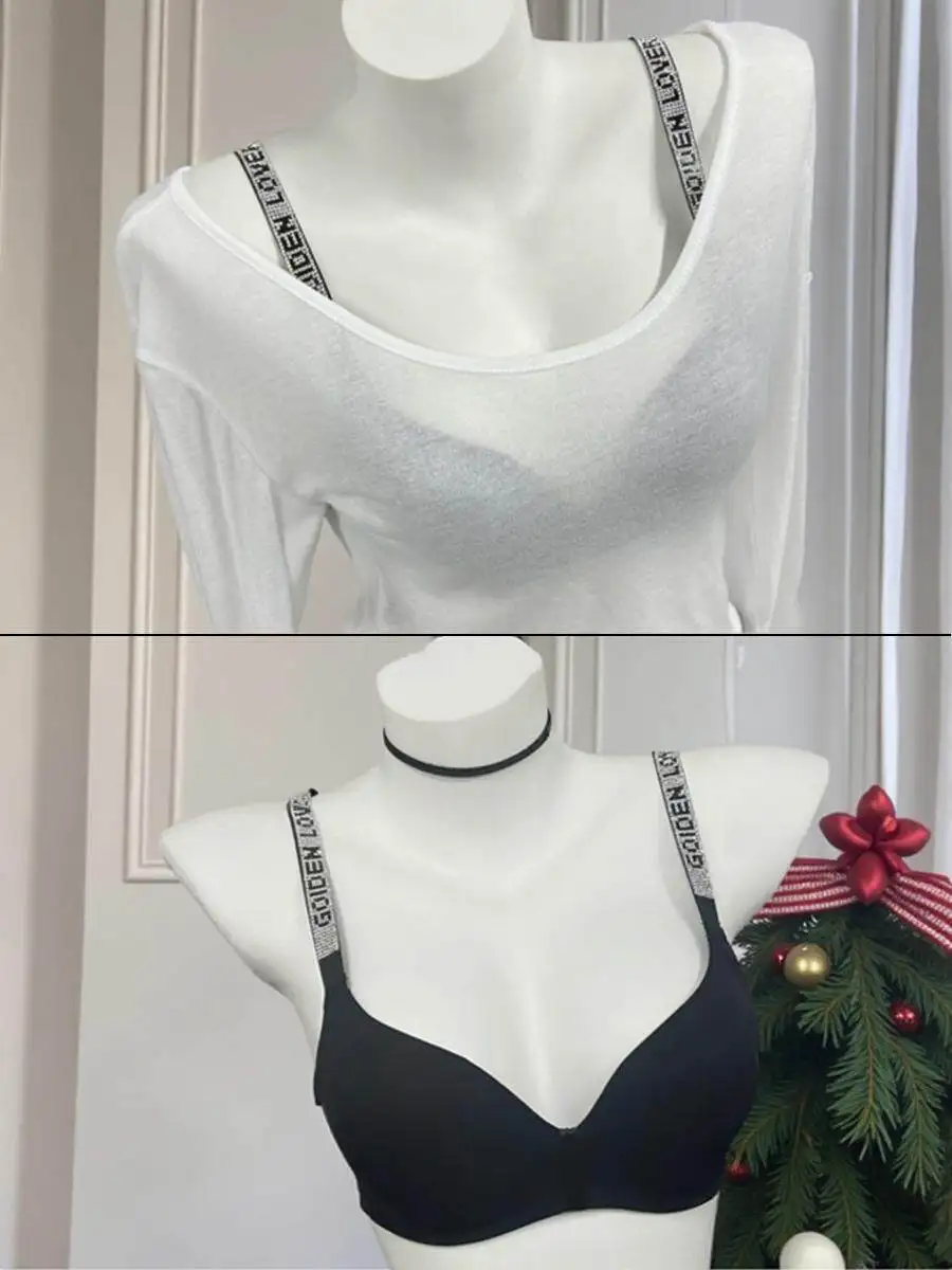 Sexy Pure Desire Diamond Letter Strap Bra Set Women's Gathered Small Chest No Trace Anti-Sagging Underwear Nylon Fabric V-Neck
Sexy Pure Desire Diamond Letter Strap Bra Set Women's Gathered Small Chest No Trace Anti-Sagging Underwear Nylon Fabric V-Neck