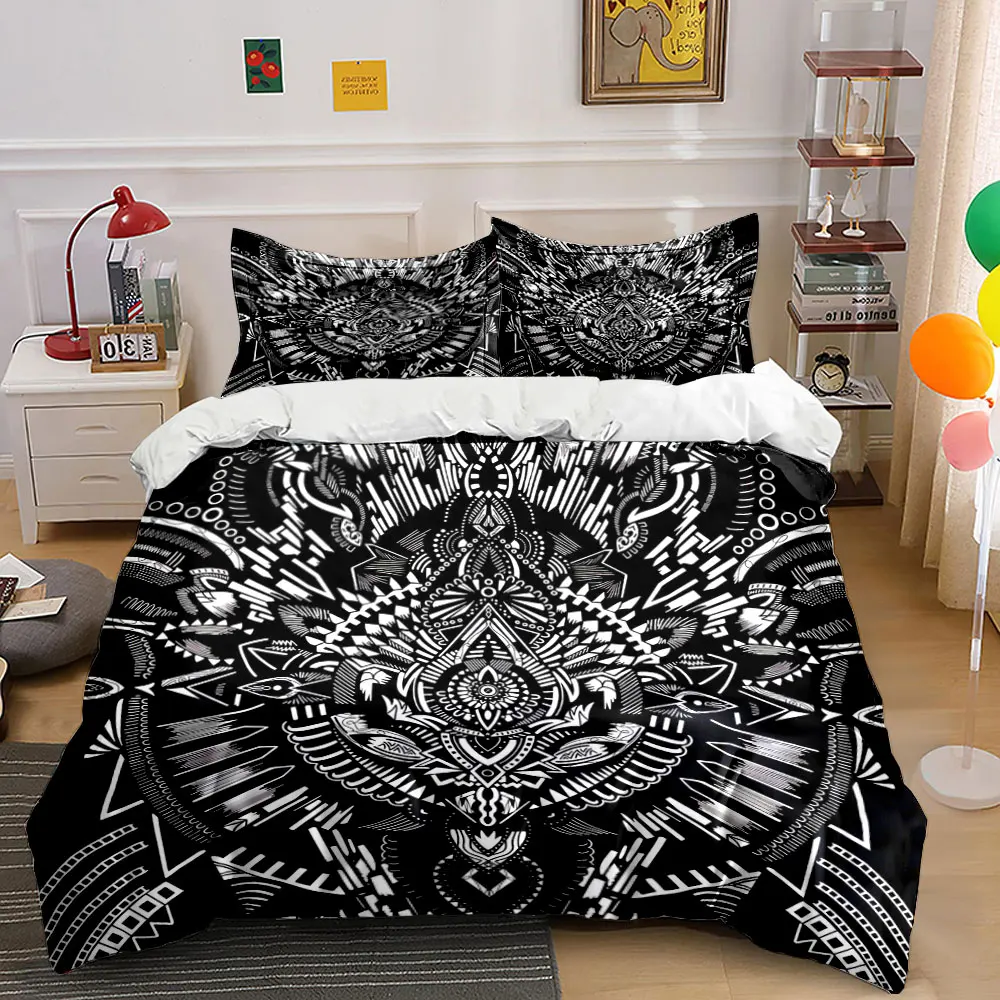 "Bohemian Black White Art Set" Bedding Set with 1 Duvet Cover 2 Pillowcases Single Double King Queen, Gift
"Bohemian Black White Art Set" Bedding Set with 1 Duvet Cover 2 Pillowcases Single Double King Queen, Gift