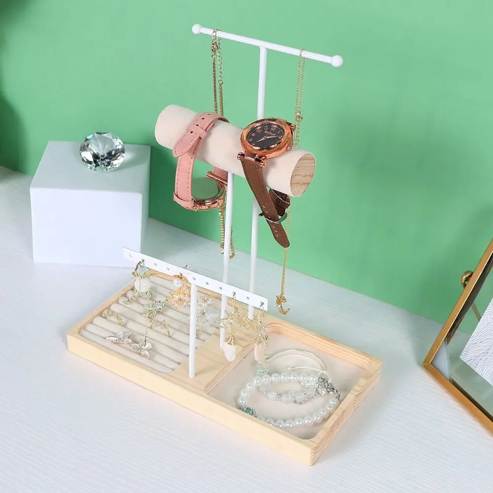 Simple Wood Necklace Holder Organizer Sectioned Design Space Saving Jewelry Rack Stand T-shape Earrings Bracelets
Simple Wood Necklace Holder Organizer Sectioned Design Space Saving Jewelry Rack Stand T-shape Earrings Bracelets