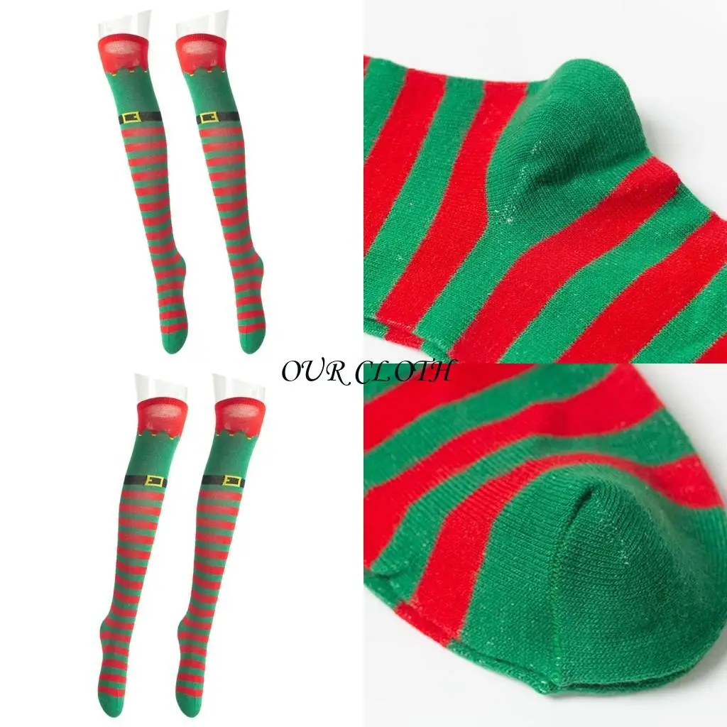 Christmas Thigh High Socks for Women Elf Boot Striped Print Long Over Knee Stockings for Cosplay Party Costume Hosiery Y1AC
Christmas Thigh High Socks for Women Elf Boot Striped Print Long Over Knee Stockings for Cosplay Party Costume Hosiery Y1AC