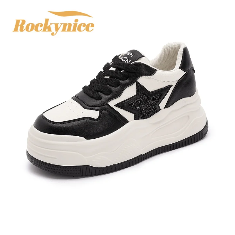 8.5CM Leather Chunky Sneakers Women Breathable Bling Vulcanize Shoes New Spring Summer Hidden Heels Platform Casual White Shoes
8.5CM Leather Chunky Sneakers Women Breathable Bling Vulcanize Shoes New Spring Summer Hidden Heels Platform Casual White Shoes