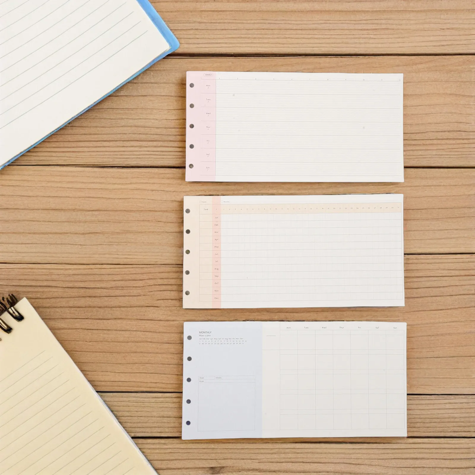 3 комплекта вкладышей для планировщика A6 M5 Tri-Fold, 5-кольцевые сменные листы, бумага 120 г/м², чистая поверхность для письма, ежедневный, еженедельный, ежемесячный органайзер
3 комплекта вкладышей для планировщика A6 M5 Tri-Fold, 5-кольцевые сменные листы, бумага 120 г/м², чистая поверхность для письма, ежедневный, еженедельный, ежемесячный органайзер
