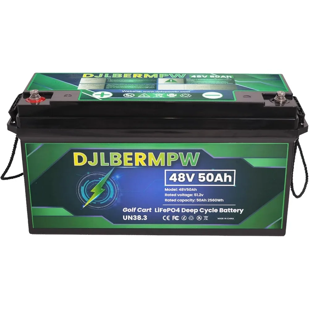 48V 50Ah LiFePO4 Lithium Battery 4000+ Deep Cycles 2560Wh Energy 51.2V Golf Cart Batteries with 50A BMS Rechargeable Lithium Ion
48V 50Ah LiFePO4 Lithium Battery 4000+ Deep Cycles 2560Wh Energy 51.2V Golf Cart Batteries with 50A BMS Rechargeable Lithium Ion
