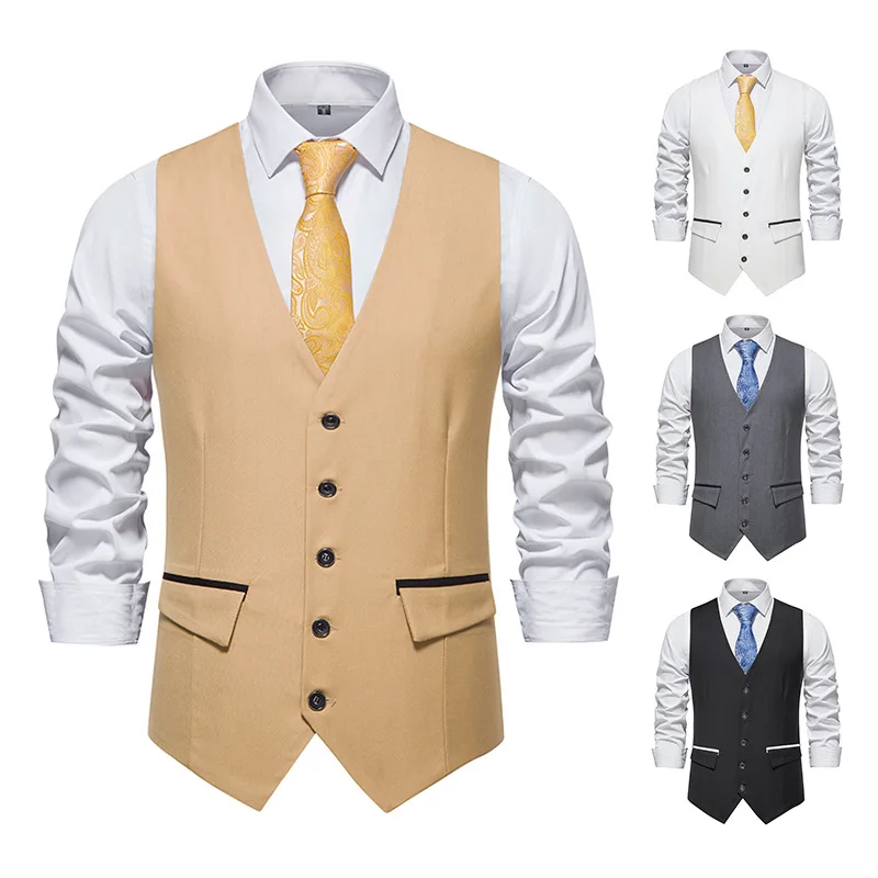 2023 Men's New European Size Solid Color Single-Breasted V-neck Slim Fit Suit Vest
2023 Men's New European Size Solid Color Single-Breasted V-neck Slim Fit Suit Vest
