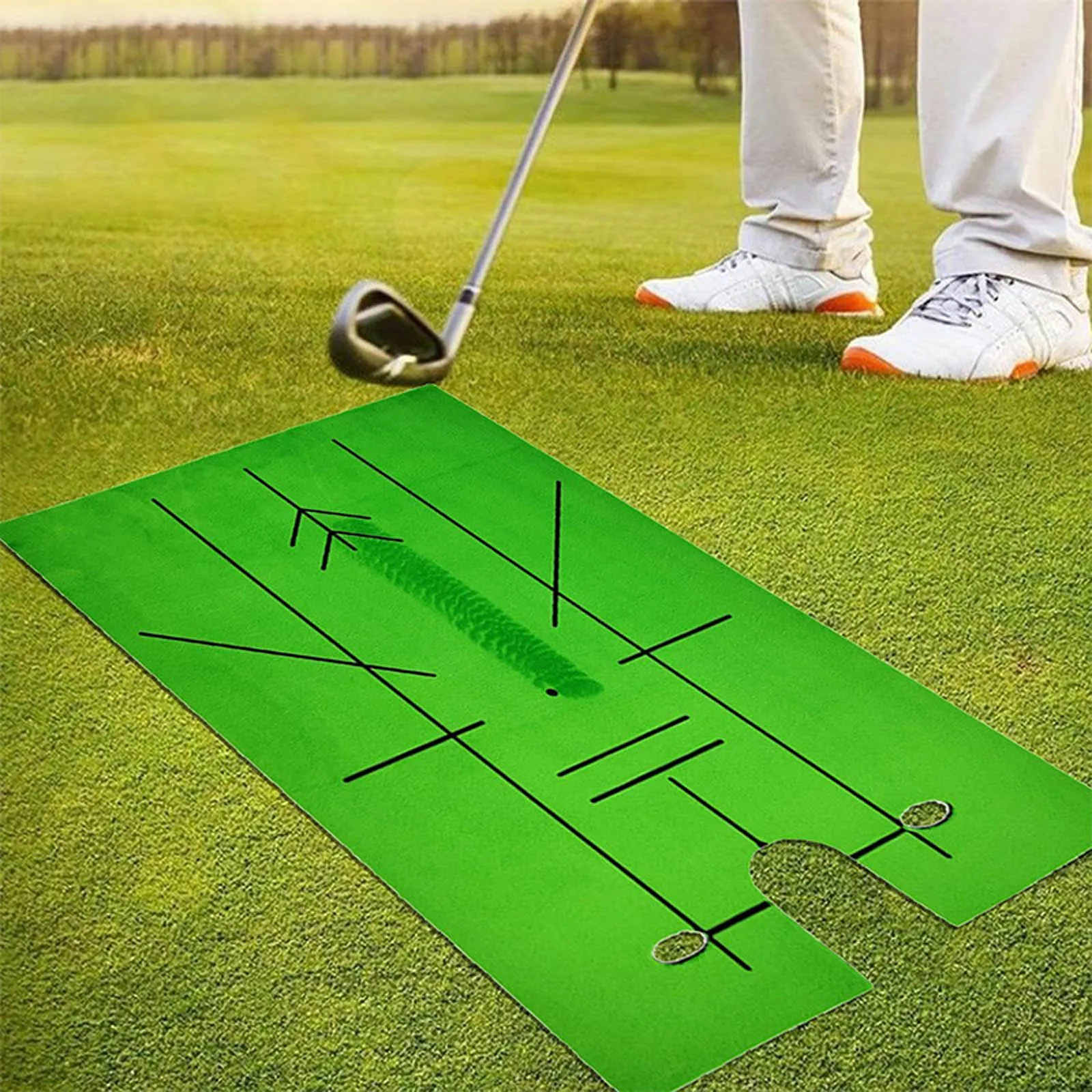 Portable Swing Path Feedback Golf Hitting Mat for Indoor Outdoor Backyard Putting Chipping Training
Portable Swing Path Feedback Golf Hitting Mat for Indoor Outdoor Backyard Putting Chipping Training
