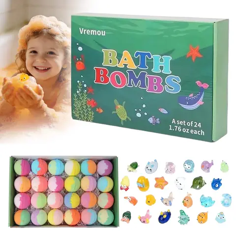 Babies Kids Bath Bombs 15/24 Pack Bath Bombs For Kids With Surprise Inside Natural Organic Kids Bubble Girl Pool